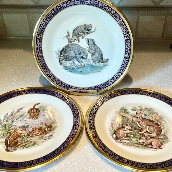 Vintage Lenox Woodland Wildlife Limited Issue Raccoons Collector Plate - Picture 5 of 6